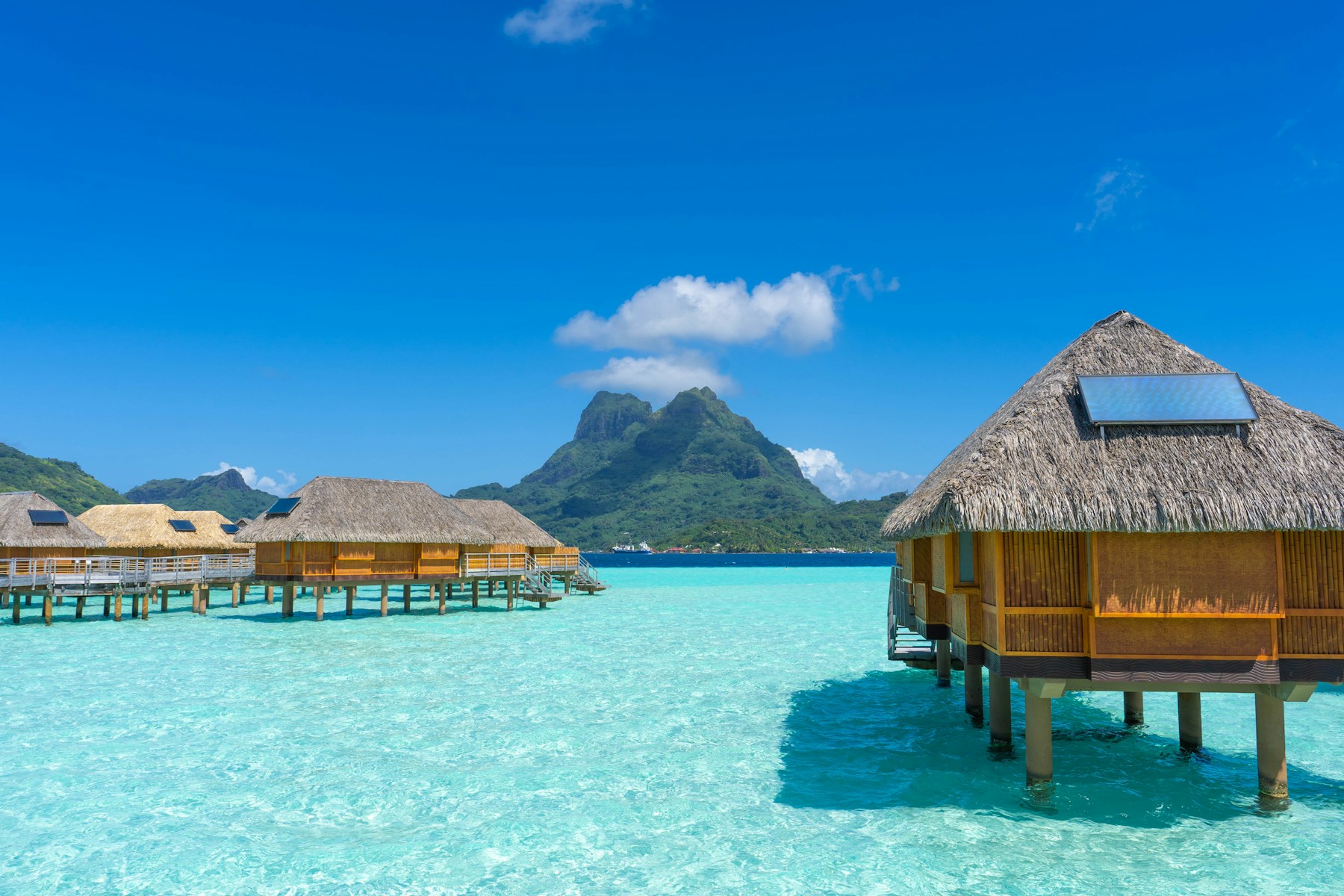 Bora Bora rising above the lagoon