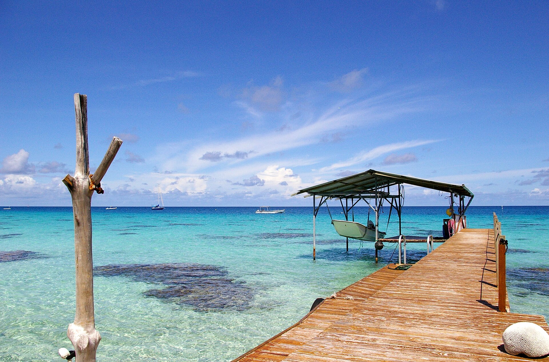 The pier at Rotoava village, Fakarava